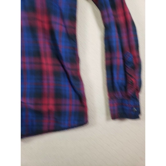 Route 66 Shirt Mens XL Red/Blue Plaid Long Sleeve Pearl Snap Pockets 100% Cotton - Picture 4 of 9